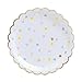 Fire and Creme Hearts Large Foiled Scalloped Party Paper Plates Gold and Pastel Colors 9 x 9