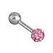 Top Plaza 6pcs CZ Gem Beads 16G 4MM Stainless Steel Bar Tragus Cartilage Ear Studs Earrings