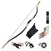 KAINOKAI Traditional Handmade Longbow Horsebow Hunting Recurve Archery Bow Recurve Bow Set (Black Warrior, 30.0 Pounds)