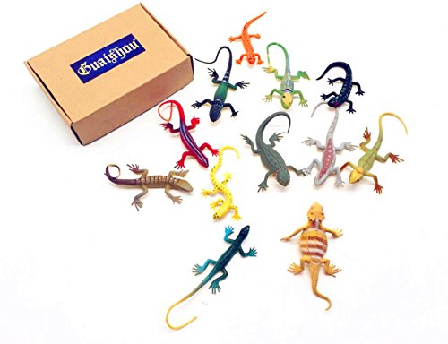 Guaishou Artificial Model Reptile Lizard Animal Figures Kids Gift 12pcs