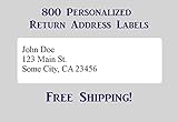 800 Printed Personalized Return Address Labels - Self-Adhesive 1/2 x 1 3/4 Inch