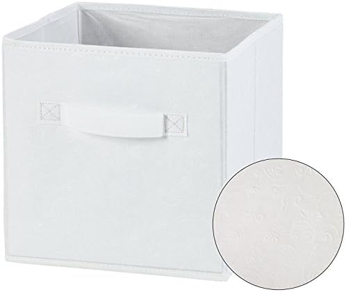 Winsome® Multipurpose Fabric Folding Storage Box (White, 20cm cube)