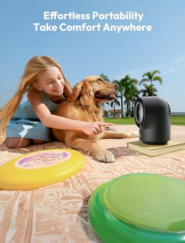Aecooly Touch Control Desk Fan, 100 Speeds Quiet Digital Display 8000mAh Battery Powered Small Table Fan with 3 Oscillation Angles for Bedroom, Bedside, Office, Travel -Black