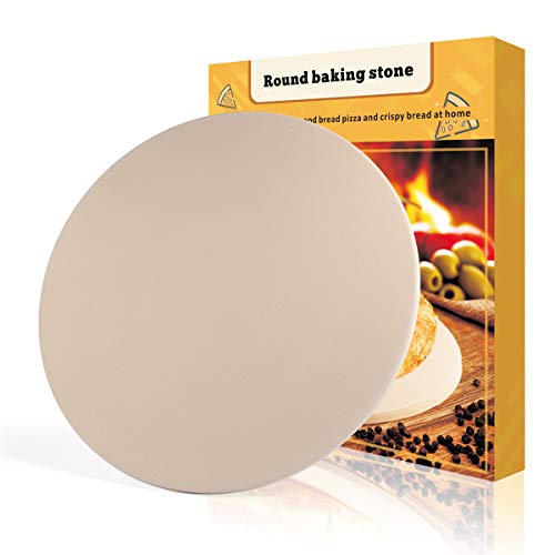 Pizza Stone, Cakie Heavy Duty Ceramic Pizza Grilling Stone, 16 Inch Round Baking Stone, Pizza Pan, Perfect for Oven, BBQ and Grill, Thermal Shock Resistant, Durable and Safe