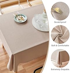 AUSSPVOCT Textured Tablecloth Round 60 Inch