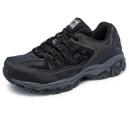 Skechers Mens Cankton Ebbitt Construction Shoe, Black , 8