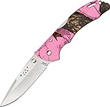 Buck Knives 0285CMS10 BANTAM Mossy Oak Blaze Pink Camo Folding Knife with Clip