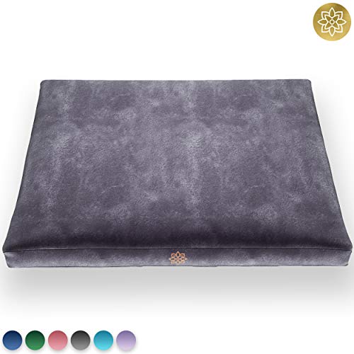 Mindful and Modern Velvet Zabuton (Graphite Grey)