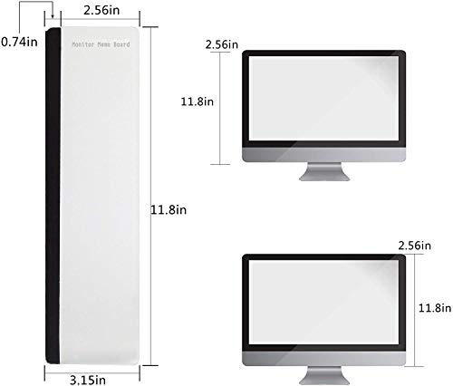 2pcs(Left & Right) Multifunction Fashion Clear Color Computer Monitors Side Panel/Memo Pads/Message Boards/Sticky Boards for Computer Screen