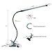 Flexible LED Gooseneck Desk Lamp Dimmable Clip Light 8W Clip On Lamp Reading Light in Bed 3 Lighting Modes 10-Level dimmer USB Clamp Light(Silver)