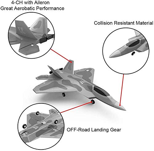 XHH F-22 Raptor Modell RC Flugzeuggleiter, Fernbedienung Flugzeug, F-22 4CH Anfänger Kampfflugzeug, Drohne EPP… – Bild 4