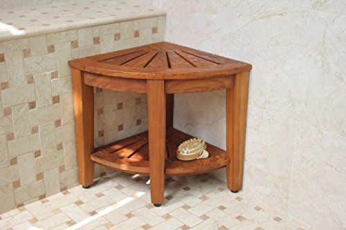 Kai Corner Teak Shower Bench - Image 3
