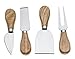 Bekith 8 Pieces Set Cheese Knives with Bamboo Wood Handle - 2 Cheese Knife, 2 Cheese Shaver, 2 Cheese Fork and 2 Cheese Spreader