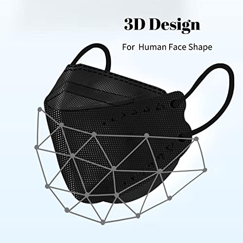 60PCS KF94 Mask, 3D Fish Type Masks for Adult, Protective Face Shield