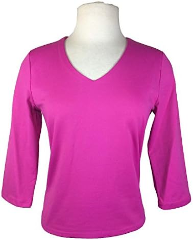 LBH Women's Double Front 3/4 Sleeve Top - Rose Violet