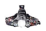 icefox Rechargeable Headlamp, Super Bright LED Head Torch, 6000 Lumens Waterproof Headlight with 4 Brightness Modes. Perfect for Running, Camping, Hiking and Walking