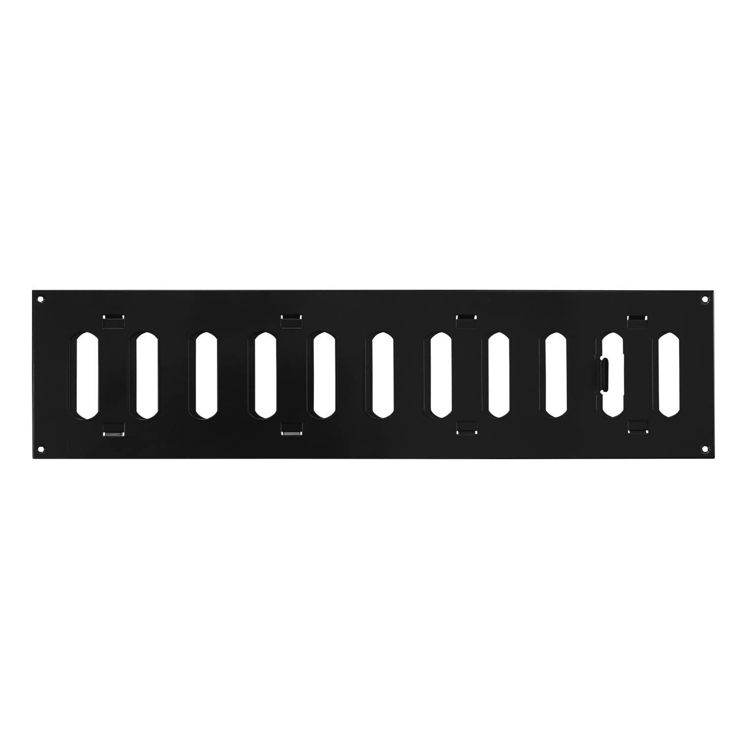 400x100mm (16x4") Sliding Grille Made of Sheet Steel – Black Ventilation Grille Exhaust Grille