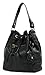 Scarleton Purses and Handbags, Drawstring Bucket Bag, Hobo Bags for Women, Crossbody Bag, Multi Pocket Shoulder Bag, H107801 - Black