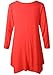 LARACE Women Plus Size 3/4 Sleeve Tunic Tops Loose Basic Shirt(XL, Red)