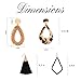 4 Pairs Set,Handmade Rattan Earrings Straw Wicker Braid Drop Dangle,Hoop Tassel Earrings for Women,Acrylic Earrings Lightweight Geometric Statement Earrings, for Women Girls (A:Black)