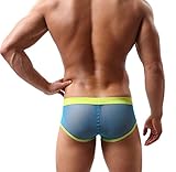 HP95(TM)Men's Bikini Underwear, Low Waist Breathable Sexy Transparent Bulge Comfy Underpants (L, C)