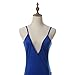 Flymall Deep V-neck Backless Strap Maxi Tank Split Side Dress(S,Blue)