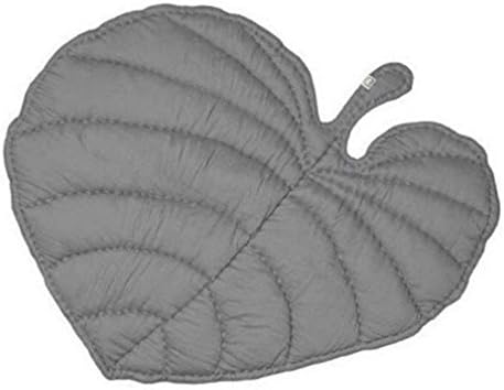 Baby Soft Cotton Filling Crawling Mat Leaf Shaped Blanket Carpet Quilt Sleeping Gray Pad Rug Room Decoration 42.9 in
