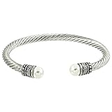 Falari Natural Stone Twist Cable Wire Bracelet