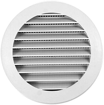 Calimaero WSK 150 mm 6 Inch White Round Fixed Louvre Air Vent Grille Insect Screen Plastic