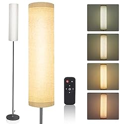 cozywarm LED Floor Lamp with Linen Shade and Remote