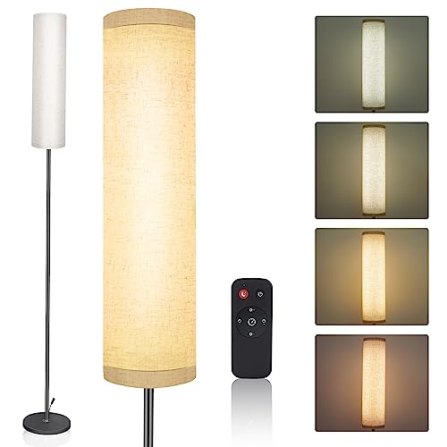 cozywarm LED Floor Lamp with Linen Shade and Remote