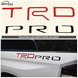 BDTrims Domed Raised Letters Inserts fits TRD Pro Truck Bed 2014-2020 Tundra Models - Both Sides (Red and Black)