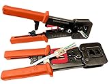 RJ45 Professional Heavy Duty Crimp Tool by Platinum Connector for all (unshielded, shielded) RJ45 pass through Connectors/clips/ends