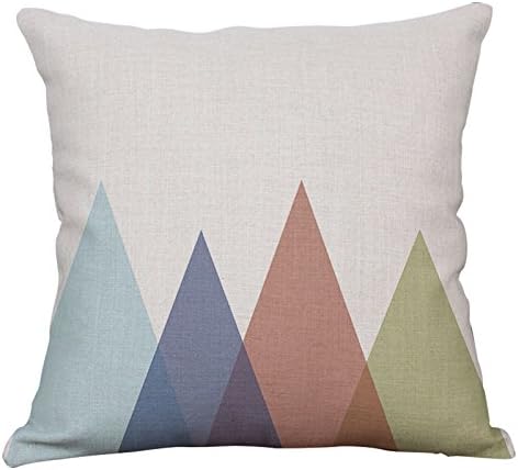 Geometric Decorative Throw Pillow Covers Cotton Linen Square Cushion Covers Outdoor Couch Sofa Home Pillow Covers 16x16 Inch