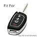 2Pcs Coolbestda Rubber 4buttons Flip Key Fob Remote Skin Cover Protector Keyless Entry Case for Hyundai Sonata Santa Fe Tucson Black