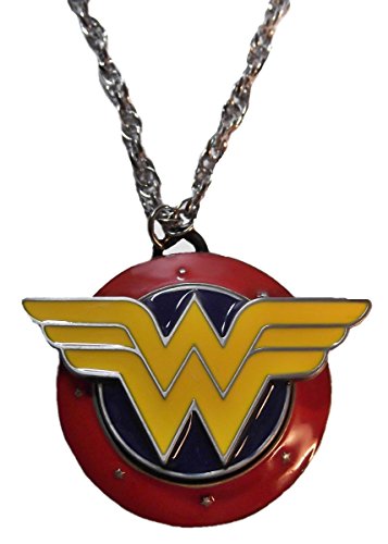 DC Comics WONDER WOMAN Spinning Logo Metal/Enamel PENDANT w/ 24" Chain