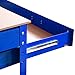 Goplus Steel Workbench Tool Storage Work Bench Workshop Tools Table W/Drawer and Peg Board (Blue)