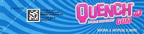 QUENCH GUM, DOUBLE RASPBERRY, 10 COUNT (PACK OF 12)