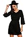 Finejo Women's Sexy V Neck Backless Short Dress Above Knee Dresses