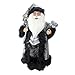 Northlight Standing Santa Claus in Silver and Black with Gifts Christmas Figure, 16