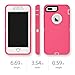 Maxcury Case for iPhone 7 Plus and iPhone 8 Plus, Shockproof Heavy Duty Three Layer Hybrid Sturdy Armor High Impact Resistant iPhone 7 Plus/8 Plus Protective Cover Case (Rose/White)