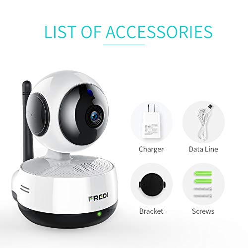 FREDI Wireless Camera Baby Monitor 1080P HD WiFi IP Camera with Two-Way Talking,Infrared Night Vision,Pan Tilt,P2P WPS Ir-Cut Nanny Security Camera Motion Detection
