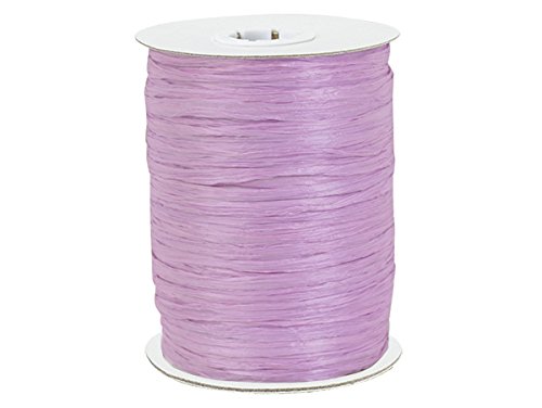 Pack Of 1, Solid Lavender Paper Raffia Ribbon 1/4" - 1-1/4" Width 100 Yard Roll 100% Natural Fibers
