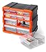 Tactix 320630 12 Drawer Cabinet, Storage & Hardware Parts Organizer, Black/Orange