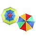 YGDZ 2 Pack Rainbow Multicolor Umbrella Hat Hands Free with Head Strap for Golf Fishing Beach Trip Costume Party by FBA