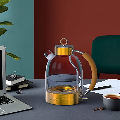 Electric Kettle, ASCOT Electric Tea Kettle 1.7QT, 1500W Glass Electric