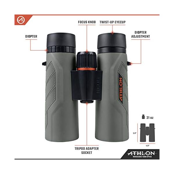 Athlon Optics 8x42 Neos G2 HD Fernglas mit Augenentlastung für Erwachsene und Kinder, Hochleistungs-Fernglas für Jagd, Vogelbeobachtung und mehr – Bild 3