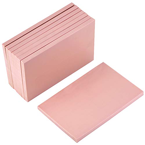 Hslife 6 Pack Pale Pink Rubber Stamp Carving Blocks Rubber Carved Brick for DIY Craft Project(Size:4" x 6")