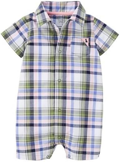 baby boy plaid romper