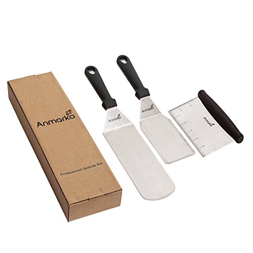 Griddle scraper - 2 Griddle Spatulas - Great for cast iron griddle BBQ Grill Flat Top - Commercial Grade
